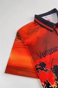 Order Men's Short Sleeve Polo Shirt Sublimation Custom Printed Training Equestrian Polo Shirt Three Button Sublimation P1432 detail view-3